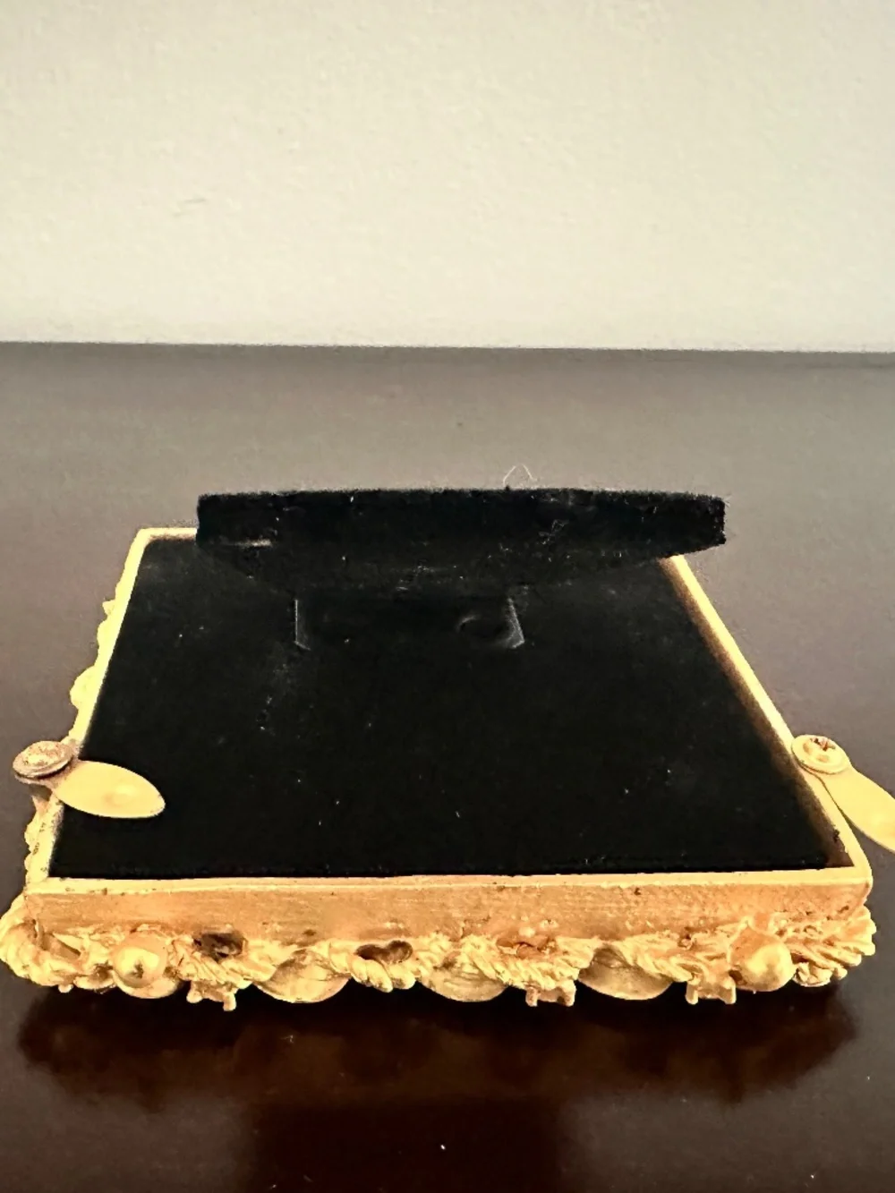 Vintage 3”x 3” Gold Rhinestone Jessica McClintock Ornate Photo Frame New